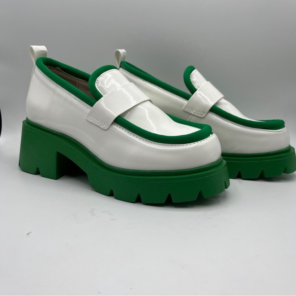 Newbella New without box green Color Platform Heeled Loafer Size 37.